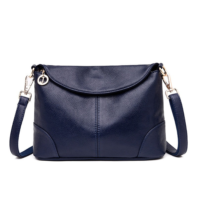Bag Women New Fashion Crossbody One Shoulder Women's Bag Middle aged Mother's Soft Leather Small Square Bag