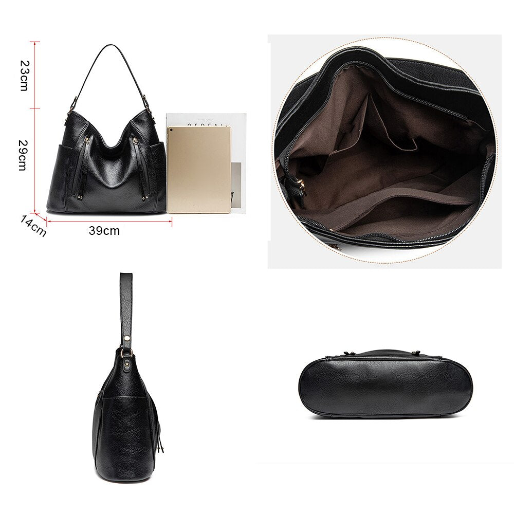 New Women Fashion Purses And Handbags PU Leather Shoulder Bag Sac Femme Large Capacity Sling Bag Office Lady Tote Bag