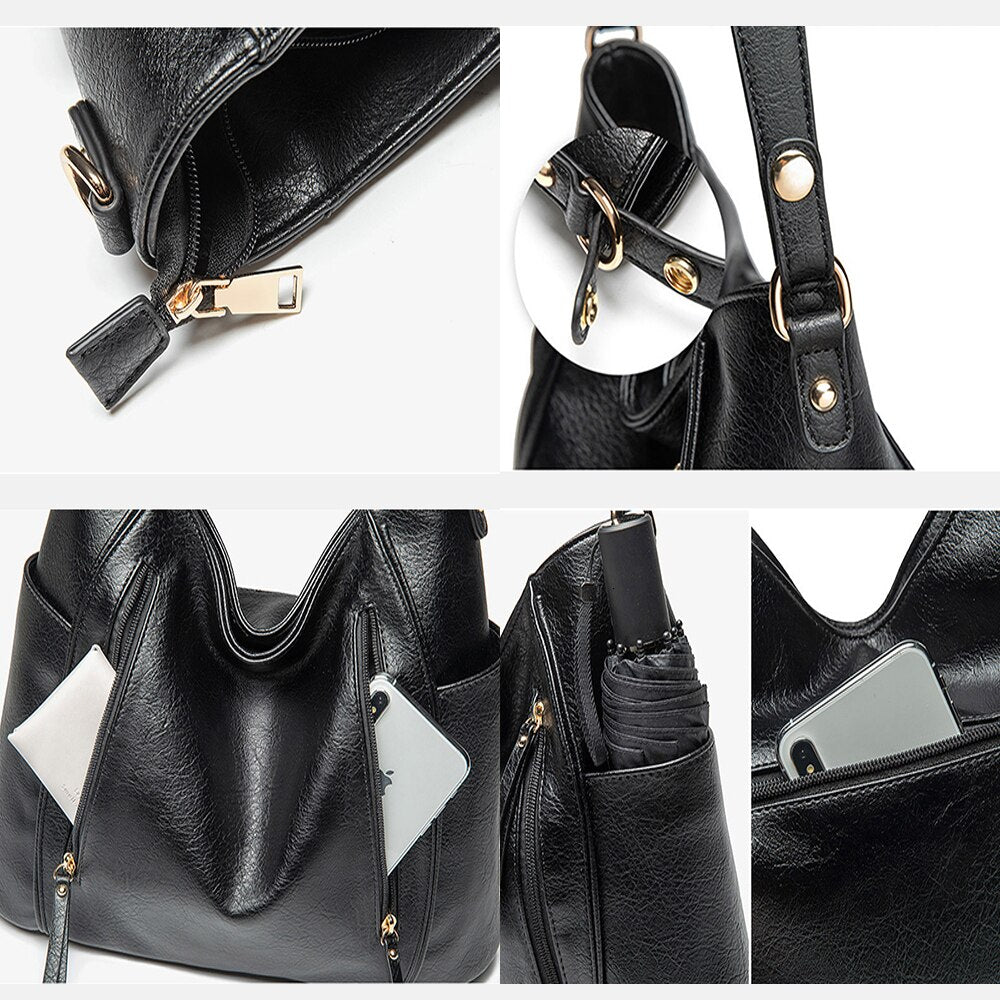 New Women Fashion Purses And Handbags PU Leather Shoulder Bag Sac Femme Large Capacity Sling Bag Office Lady Tote Bag