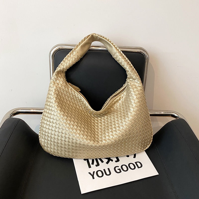 French high-end woven bag for women, versatile and versatile single shoulder underarm bag, niche cross-border texture portable commuting bag