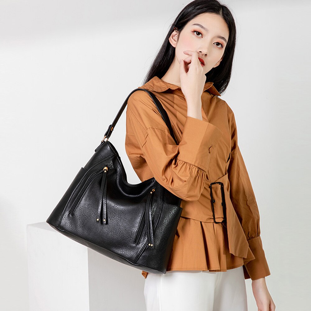 New Women Fashion Purses And Handbags PU Leather Shoulder Bag Sac Femme Large Capacity Sling Bag Office Lady Tote Bag
