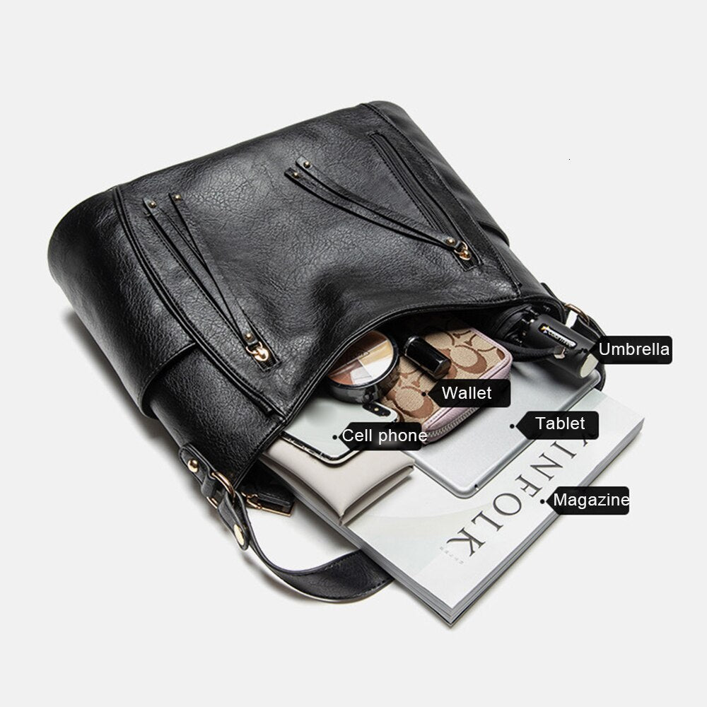New Women Fashion Purses And Handbags PU Leather Shoulder Bag Sac Femme Large Capacity Sling Bag Office Lady Tote Bag
